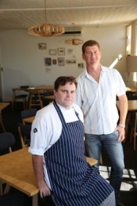 AVTES Employer of the Year - The Stag Restaurant, Port Fairy. Owner Ryan Sessions with AVTES Trainer Steve Weber.